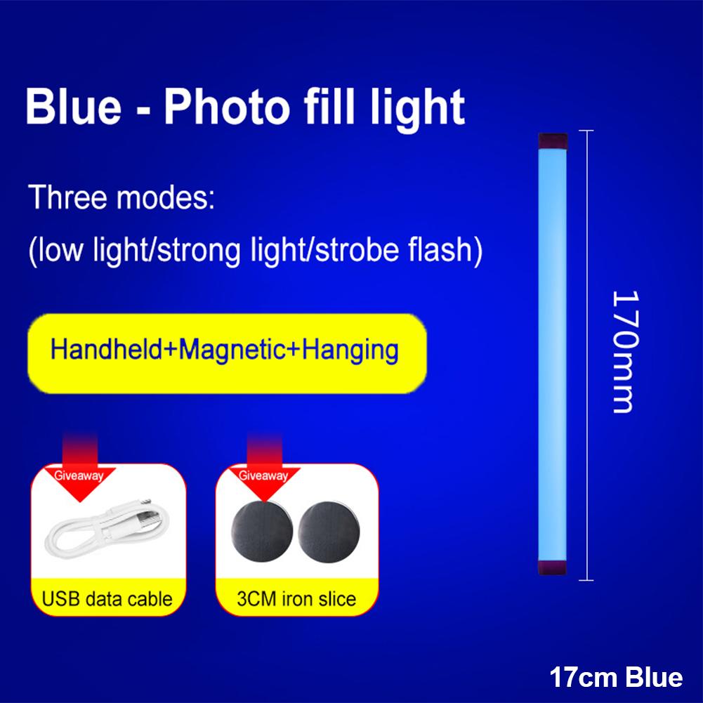 

Ручные светодиодные ночные лампы RGB с цветным атмосферным заполняющим светом, перезаряжаемые лампы для спальни, для фотографий и селфи, освещение, декор комнаты 17cm синий