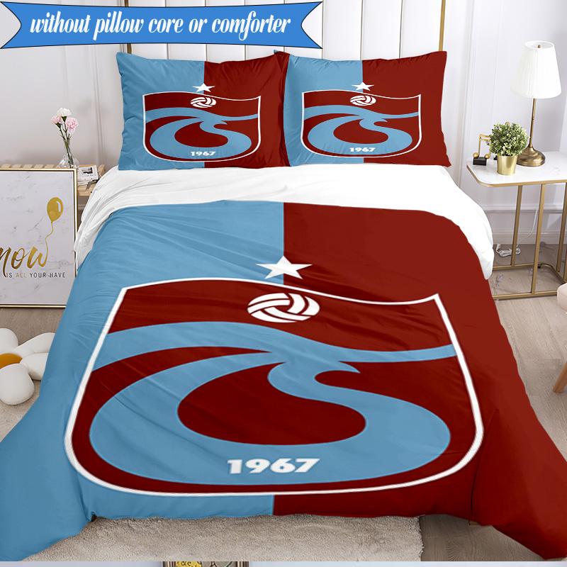 3PCS Trabzonspor Crest Emblem Bedding Set 2D Printing (Includes 1 Duvet Cover + 2 Pillowcases Coreless), Bedroom decor,Fan gift