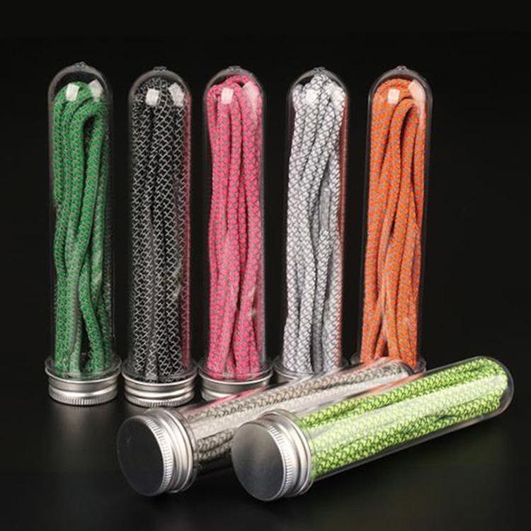 Round Reflective Starry Sky Luminous Shoelaces (Black, One Pair)