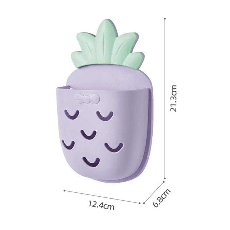 Scatola Portaoggetti da Parete Ananas Portaoggetti Senza Foratura Supporto Scaffale Scatola Portaoggetti per Lavaggio Cesto Portaoggetti Multifunzionale per Cosmetici