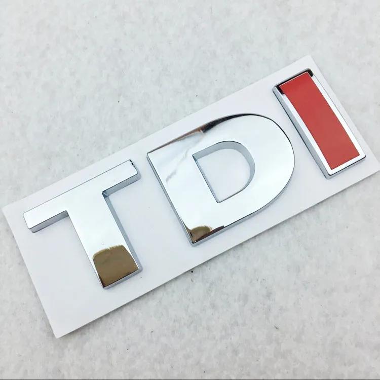 3D Metal TDI Logo Chrome Car Rear Trunk Badge Sticker Emblem For VW GTI Polo Golf 5 6 7 Tiguan Passat Decals Auto Accessories AX3