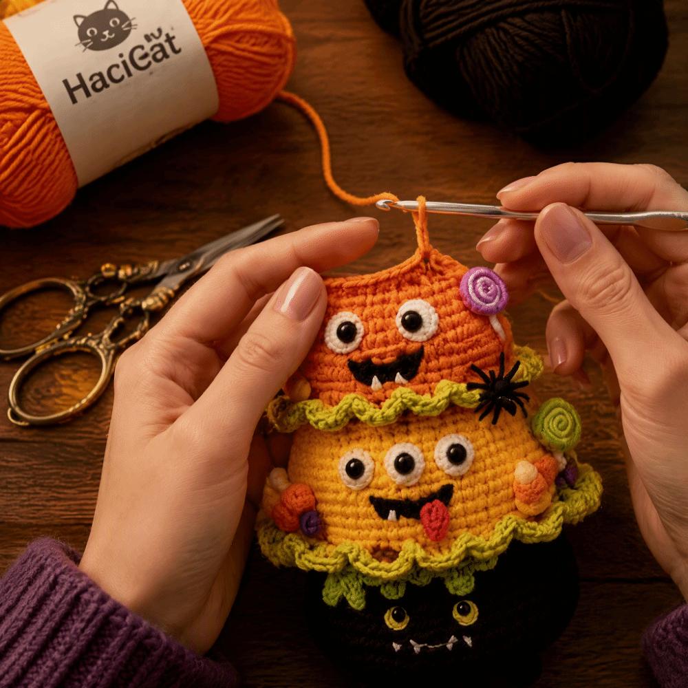 Beginner Friendly Halloween Crochet DIY Kit Complete Set Knitting Supplies DIY Craft Project