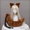 Handmade Fox Ear Headband Tail Set Cosplay Costume Accessory - Soft Plush Animal Ears Kit