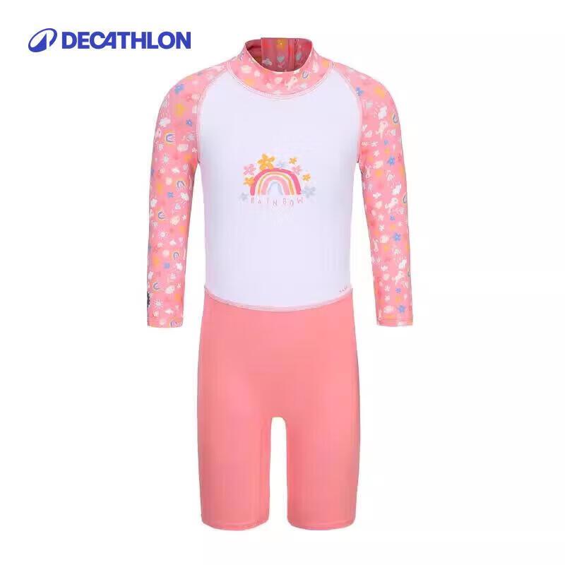 Decathlon Kids  Anti-Chlorine One-Piece Short-Sleeve Swimsuit 3-4 Years (96-102cm)