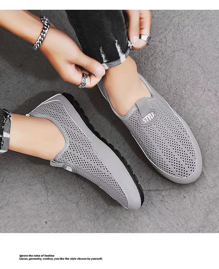 Men's Lightweight Breathable Flyknit Mesh Casual Shoes for Work and Driving