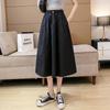 2025 Black High Waist Midi A-Line Skirt: Slimming, Petite, Versatile Summer Casual