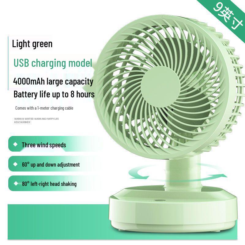 Compact Rechargeable Desktop Fan with Long Battery Life & Oscillation for Office Workers