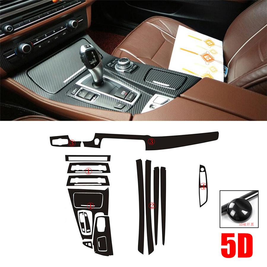 Für BMW F10 F18 5er Interieur Abdeckung Zierleiste Aufkleber Carbonfaser Optik Aufkleber Kit