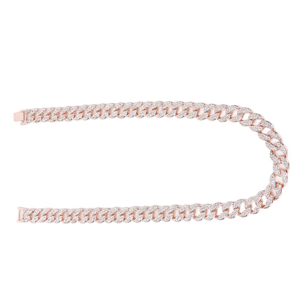 Chain Necklace Rhinestones Alloy Hip Hop Style 24in Jewelry Clothes Decorative Accessories