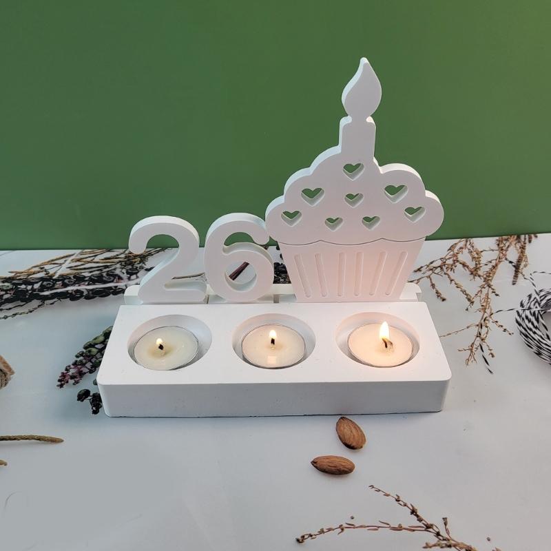 Birthday Cake Silicones Molds Sqaure Base Molds, Number Silicones Molds for Candle Holder Tealight Holder Decorations