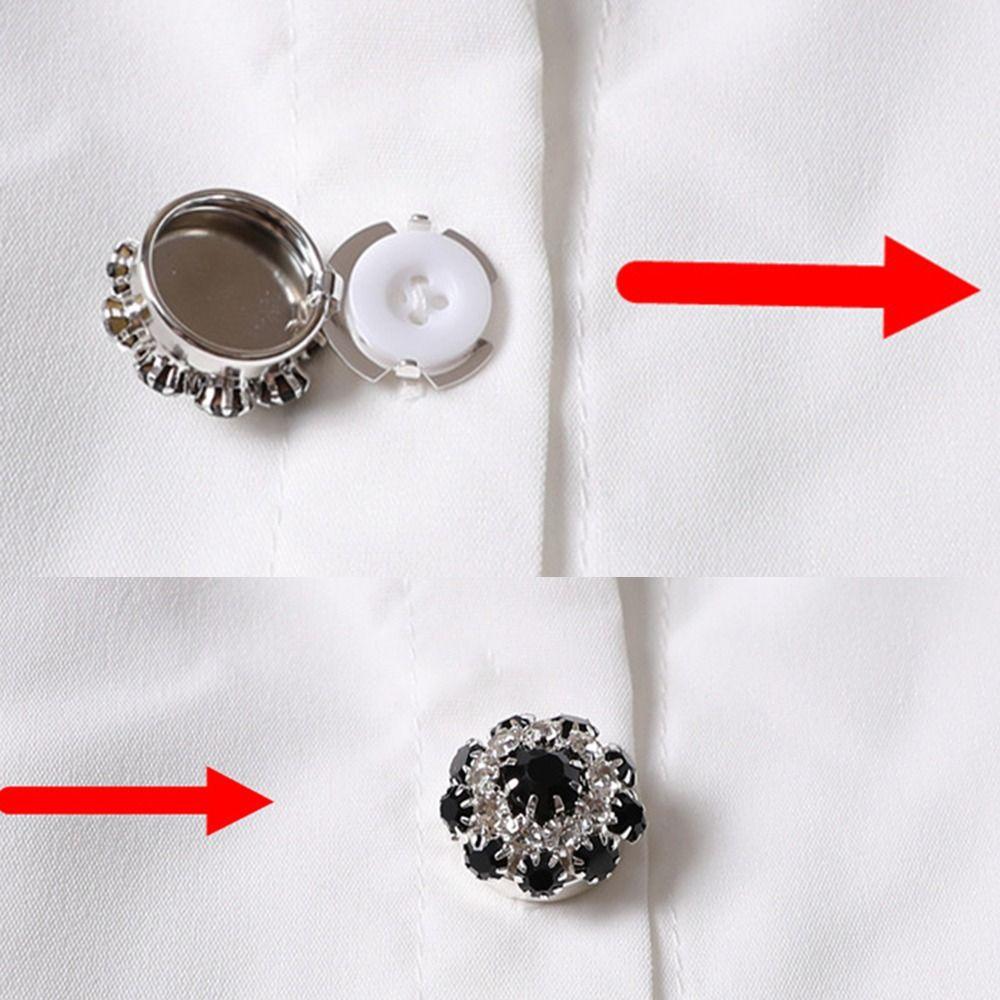 New Design On Shirt Pearl Button Cover DIY Accessories Alloy Flower Cufflinksble Decor Shirt Button Box for Men Women