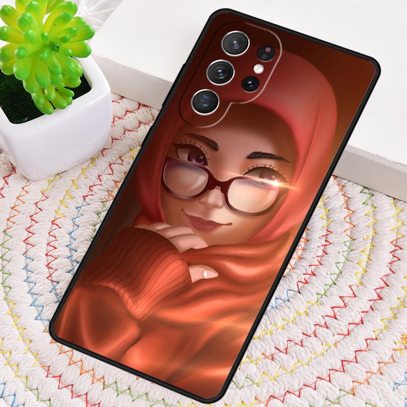 Islamic Arabic Hijab Girl Silicone Phone Case For Samsung Galaxy note 10 pro S26 S25 S24 S23 S22 S21 Plus S25Ultra Capa Cover Galaxy S21 Ultra 5G