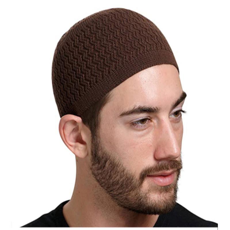 New Spring Knitted Muslim Men Prayer Hats Unisex Beanies Cap Warm Islamic Ramadan Je Kippah Homme Hat Men's Wrap Head Caps