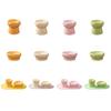 Large Diameter Elevated Cat Bowl Anti-knock Anti-spill Neck Protection Bowl Cheese Shape Ceramic Pet Food Bowl