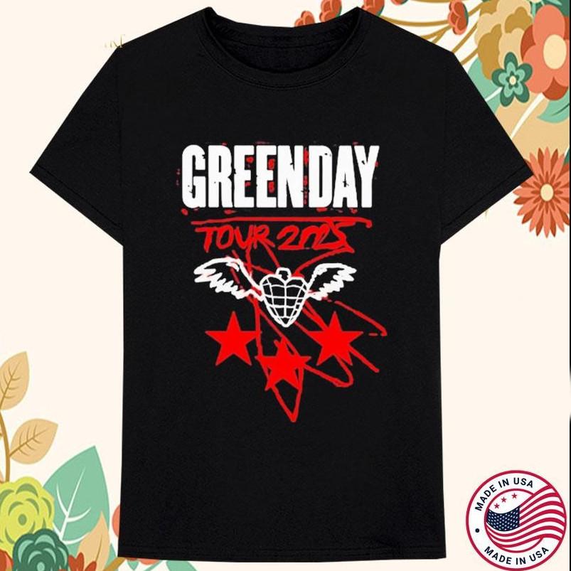 Green Day Heart Wings Star Tour 2025 Show T-shirt, size S-4XL