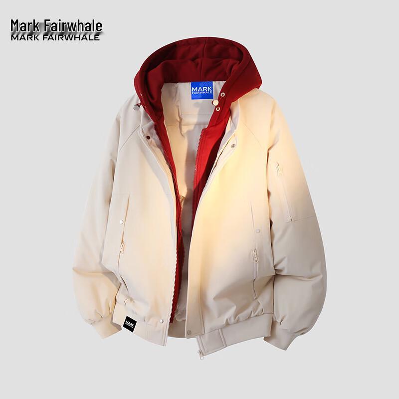 

Mark Fairwhale Men s Faux Two-Piece Trendy Padded Jacket 3XL