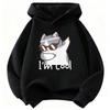 I Am Cool Cat Printed Pullover Hooded Kids Children's Sweatshirt Cute for Boys Girls Autumn Spring Casual