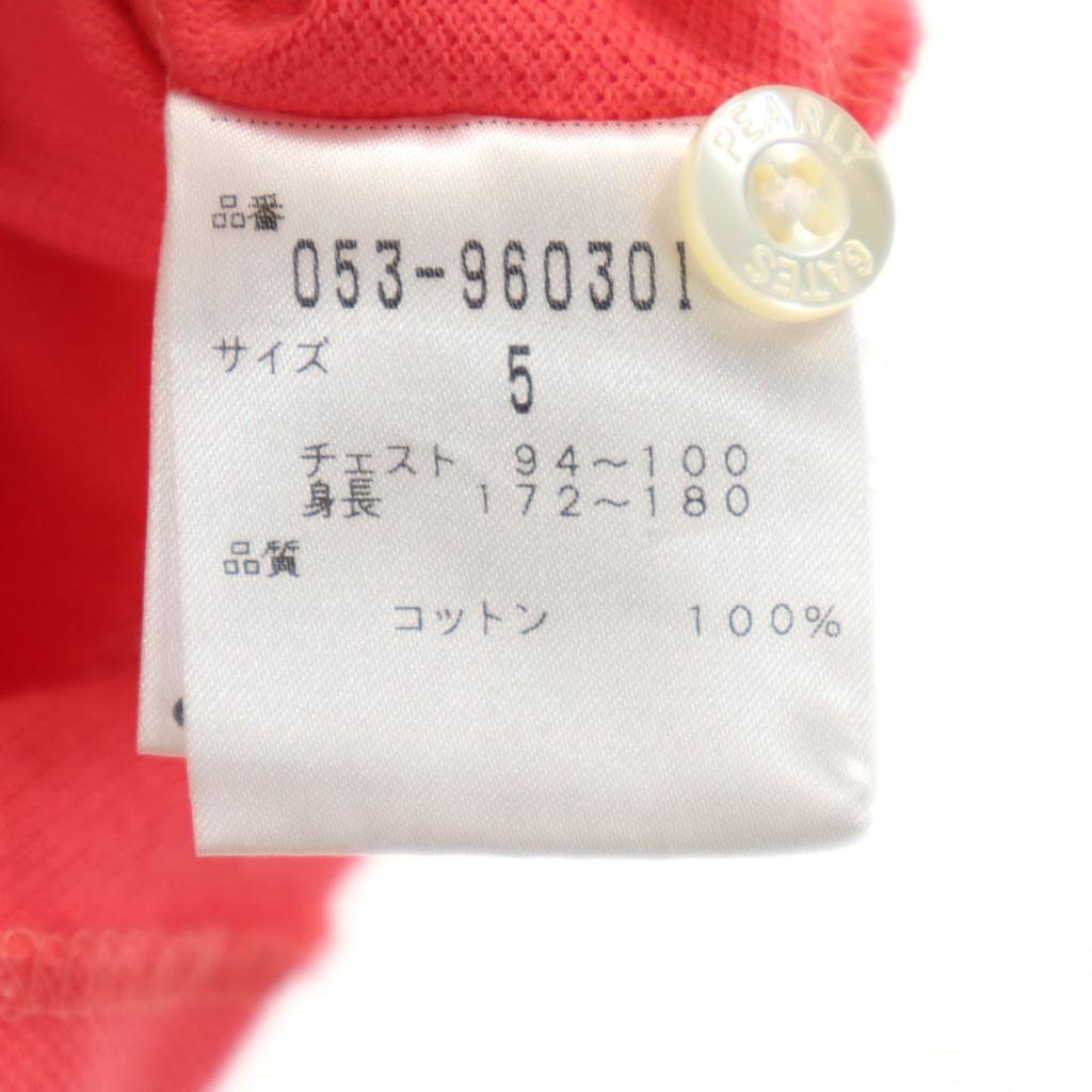 PEARLY GATES made in Japan golf Short sleeve Polo shirt 5 pink Fawn Men's Used