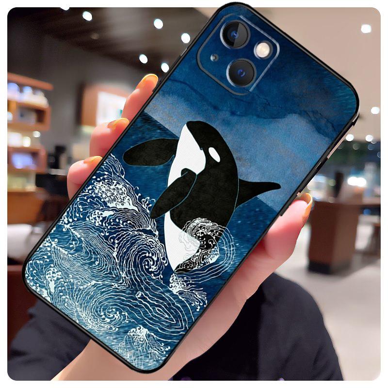 Killer Whale Case For iPhone 13 Pro Max 16 15 11 12 14 17 Pro Max mini 15 16 Plus 16e 17 Air Phone Cover