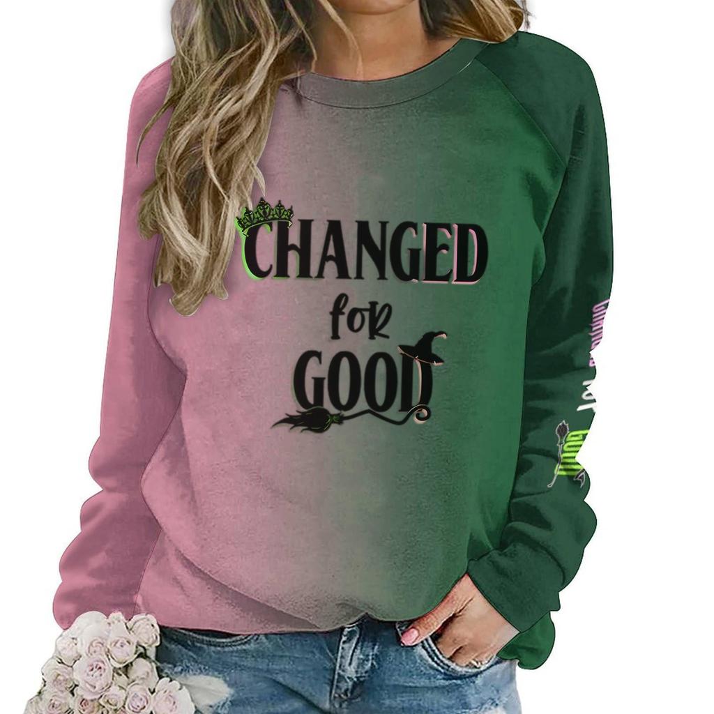 Damenmode, lässig, Rundhalsausschnitt, lockeres, langärmeliges, einfarbiges Sweatshirt