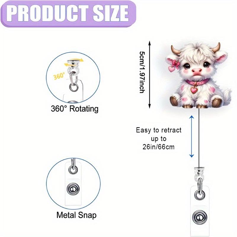 2D fashionable badge reel, cute extendable ID clip for school, hospital, office, and medical staff.