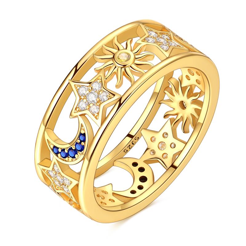 Golden Color Sparking Rings Copper Popular LOVE Wedding Ring Certified Women Engagement Jewellery Anniversary Gifts