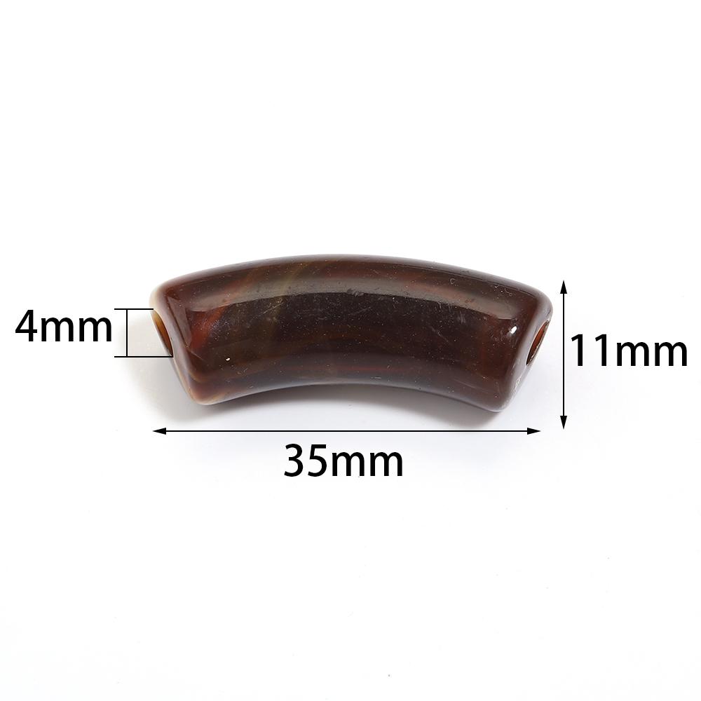 20pcs 35x11mm Acrylic Curved Tube Beads Dual Color Loose Beads For Jewelry Making DIY Handmade Necklace Bracelets Accessories