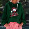 Women's Christmas Print Loose Casual Long Sleeve Hooded Sweatshirt