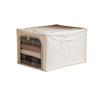 Long Narrow Fabric Storage Box with Visual Window for Clothes - Home Organizer with Steel Frame, Large Capacity