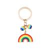 Fashion Rainbow Keychain Happy Rainbow Diy Alloy Accessories Colorful Cloud Charm Couple Family Keychain Pendant