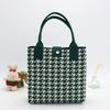 Tote Bag Houndstooth Handbags Canvas Shoulder Bag Trendy Geometric Cloth Bag  Girls