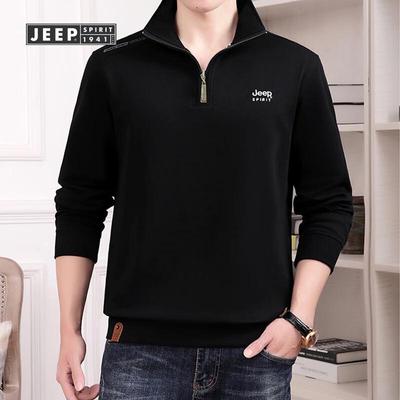 JEEP SPIRIT Men's Stand-Collar Casual Sweatshirt