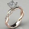 New Rose Gold and Silver Plated Ring Finger Ring Engagement Ring