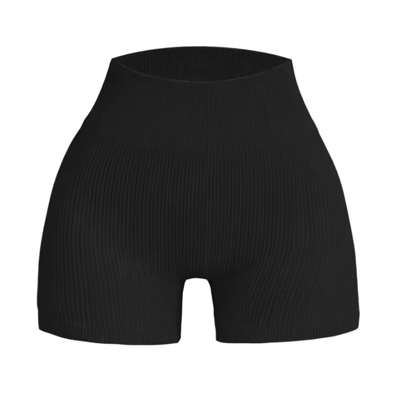Women Seamless Yoga Shorts Striped Compression Running Shorts Skinny Activewear Gym Fitness Sport Summer Workout Solid Color Comfortable Lady Shorts