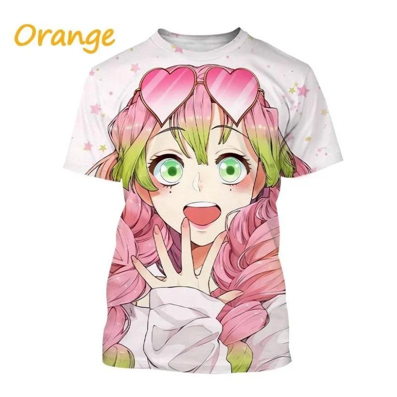 Demon Slayer Anime Character Collection 3D Printing Harajuku Style Nezuko Mitsuri Shinobu Kanao Unisex Short-sleeved Top