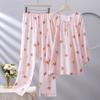 Spot new women's spring, summer and autumn cotton silk long-sleeved thin loose garden collar set simple and comfortable loungewear
