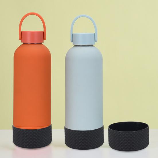 Flask Silicone Boot Rhombus Texture Water Bottle Bottom Sleeve Non-slip Anti-scratch Vacuum