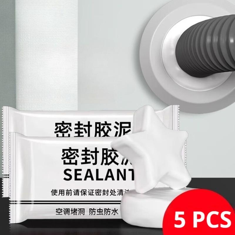 5PCS Wall Repair Paste Sealant Mud for Wall Holes Air Conditioner Holes Pipeline Insect-Proof and Waterproof Leak-Sealing Mud