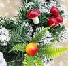 Festive Pinecone Holiday Wreath, 30 cm, 1 Piece, Green, Red, PVC, Plastic, Snowy Design, Pinecone Accents, Home Decoration,