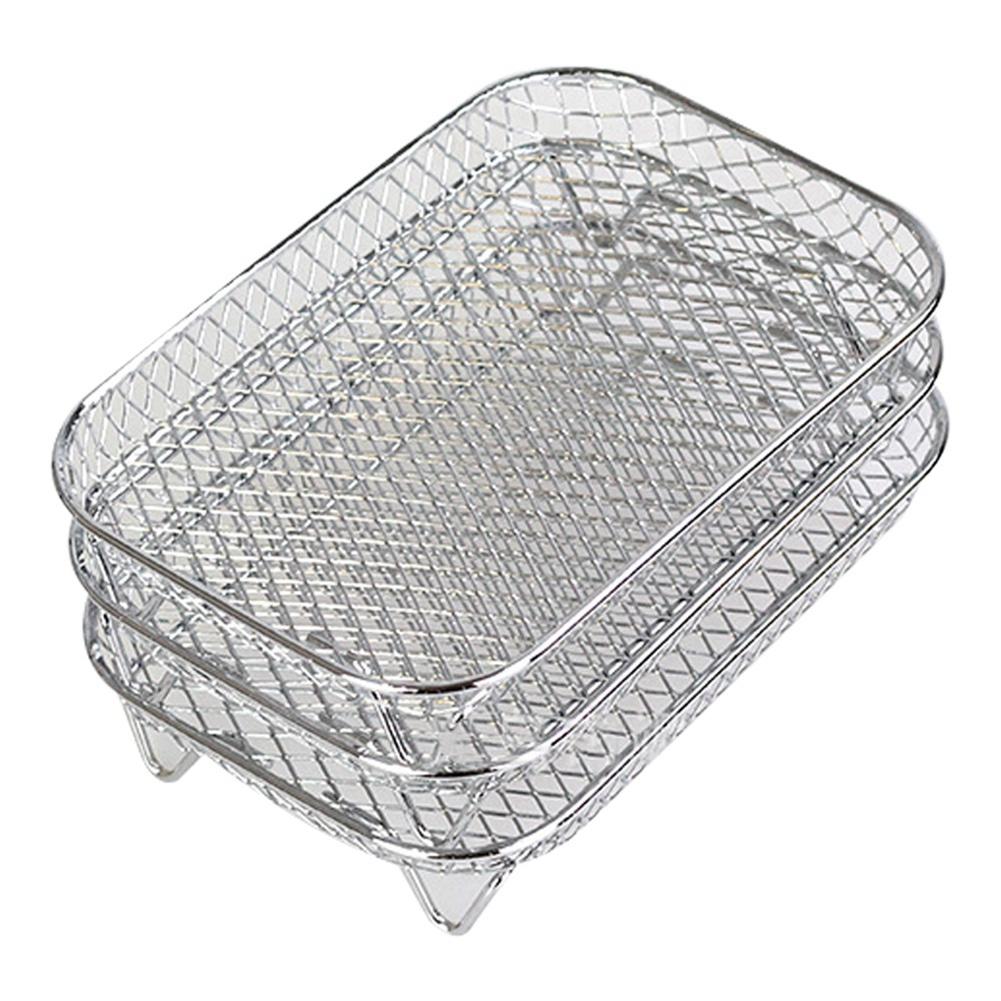 A61T-Air Fryer Rack for Ninja Dual Air Fryer, 3-Layer Food Dehydrator Rack Toast Rack Grill Air Fryer Accessories NONE