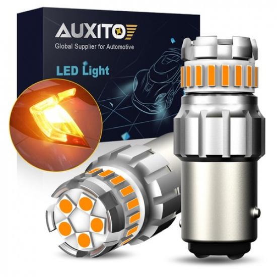 AUXITO 1157 Amber Yellow LED Turn Signal Indicator Parking Light Bulbs CANBUS 2x