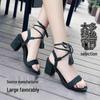 2026 New Women's Tassel Chunky Heel Sandals - Breathable, Versatile Outdoor High Heels, Plus Size Available