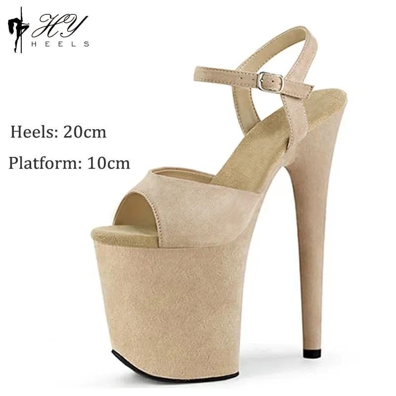 20cm Sexy Model Runway Shoes Performance Dress Wedding Banquet Super High Heels Sandals Sexy Fashion High Heels Shoes