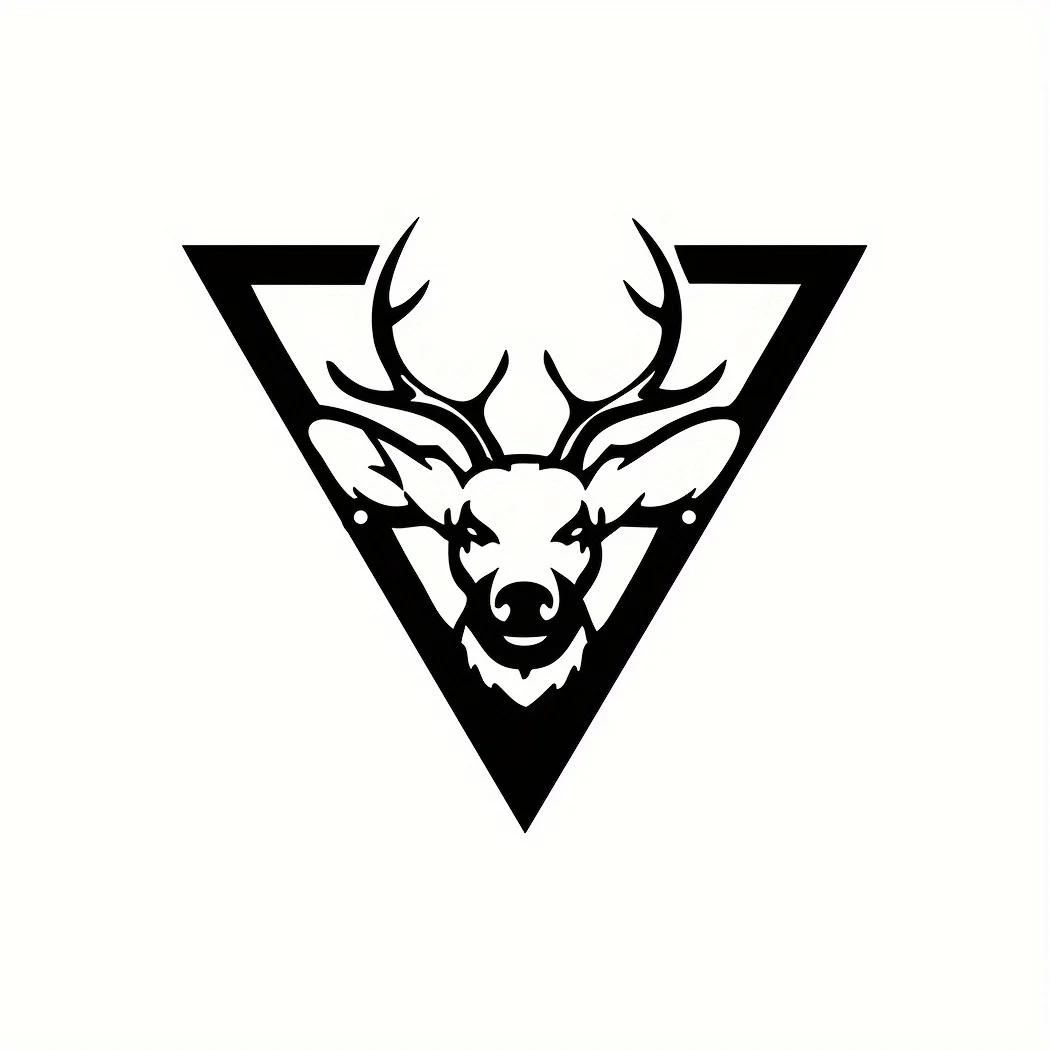 

Треугольная рамка с изображением оленя из металла, элегантное настенное украшение, декор в стиле «царство животных» для офиса, современный акцент на настенном искусстве с изображением оленя чёрный