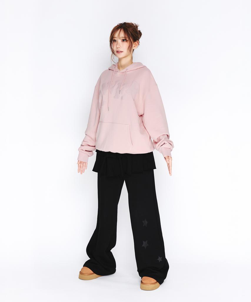 Qwer Big Typo Hoodie Pink