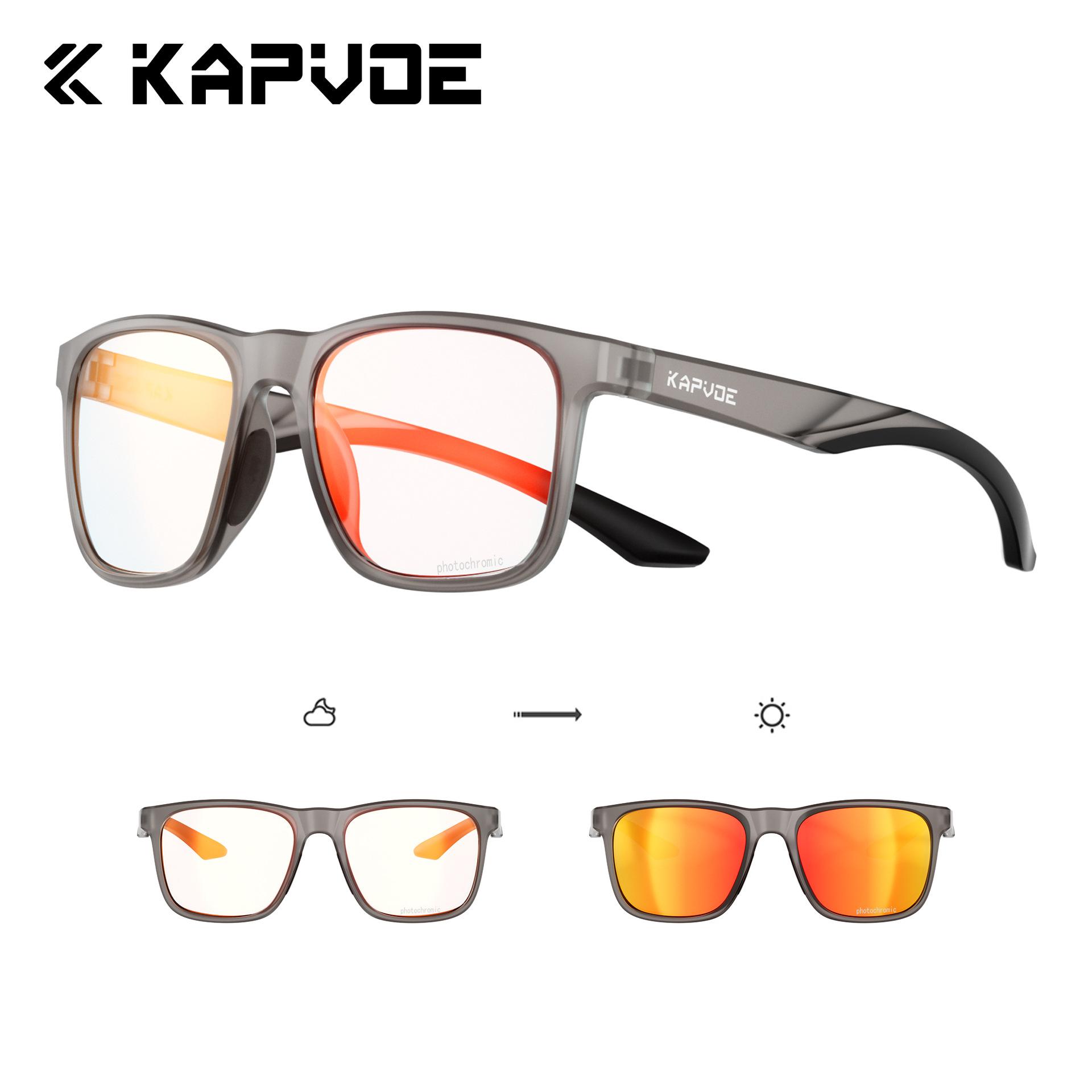 

KAPVOE Kapvoe Dandelion Running Sports Glasses Marathon Sunglasses Outdoor Mountaineering Polarized Fashion Glasses Transparent turns red+Moc