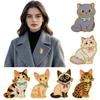 Cat Lapel Pin Enamel Bow Tie Brooch, Cartoon Kitten Metal Badge Theme Brooch Pin, Hats Bags Scarves Clothes Decorative Accessory