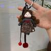 Cute Long Hair Doll Keychain Pom Pom Floral Dress Pendant For Bag Purse Decoration Soft Lightweight Non Slip Daily Use Portable