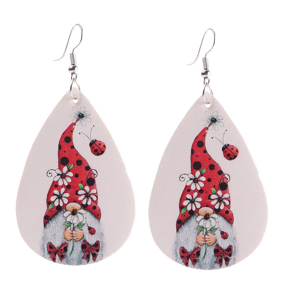 

Christmas Gnome & Daisy PU Leather Earrings - Festive Gift