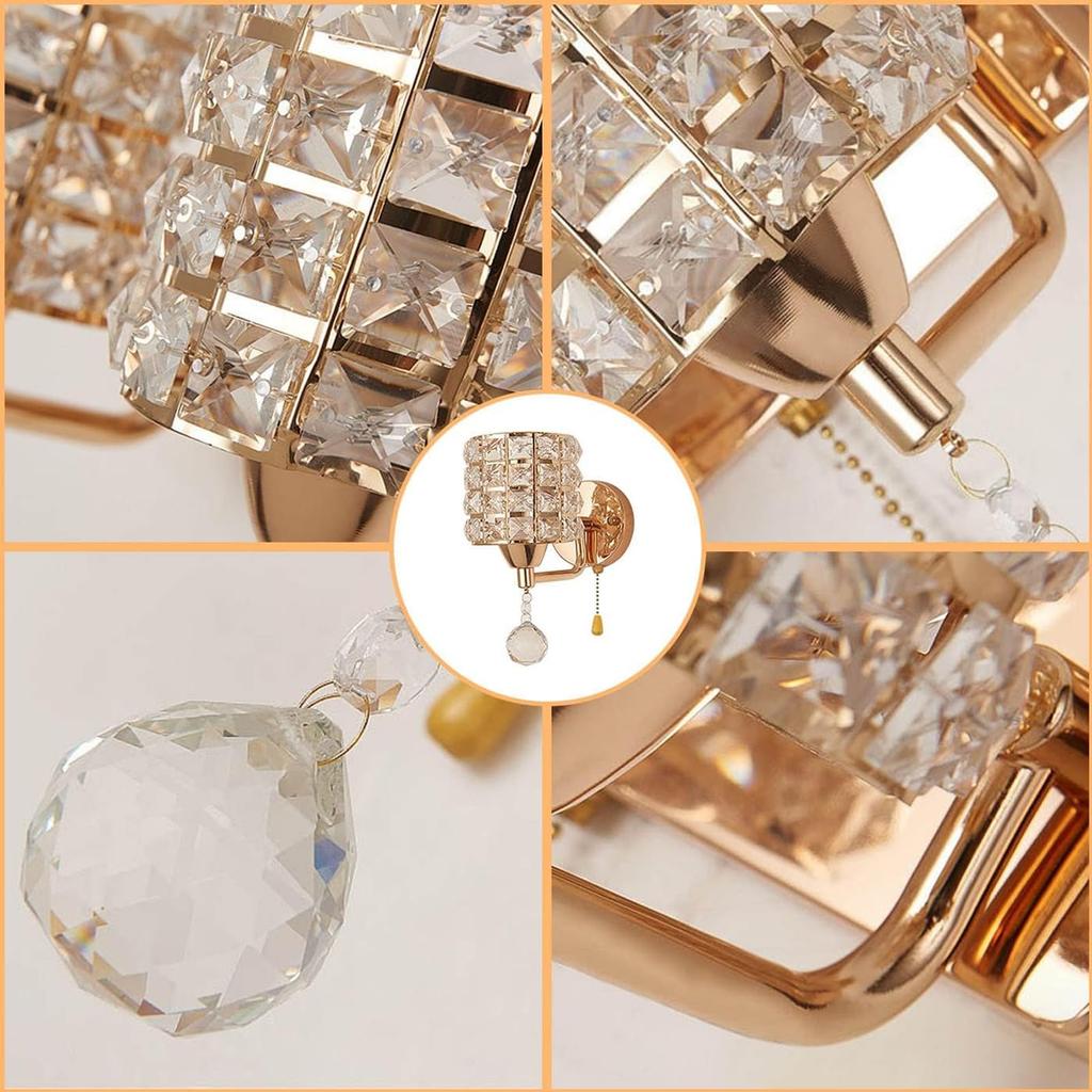 Okuchodo Small Crystal Wall Light, Bracket Light, 1-Light Wall Lamp, E26 Indirect Lighting, LED Compatible, LED Bracket Light, European Style,